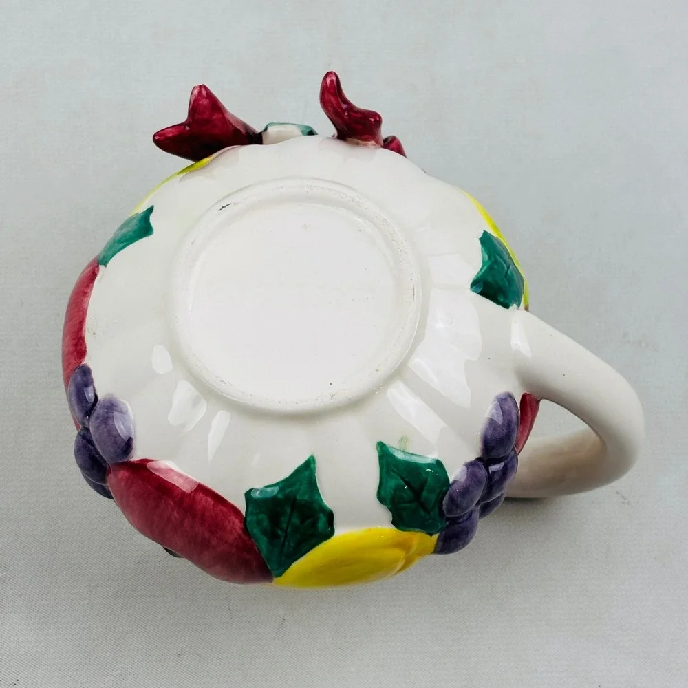 Fitz and Floyd Della Robbia Fruit Bows Creamer Small Serving Pitcher Vintage‎